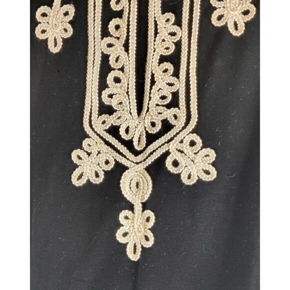 Lauren Michelle Tunic Top Embroidered Loops Flowers Soft Stretch 3/4 Sleeve Boho - Picture 7 of 7